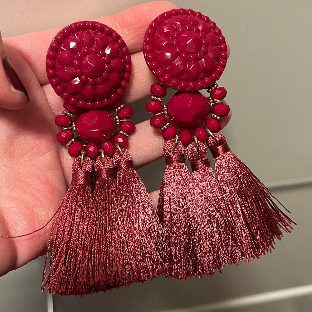 Cranberry dangle earrings
